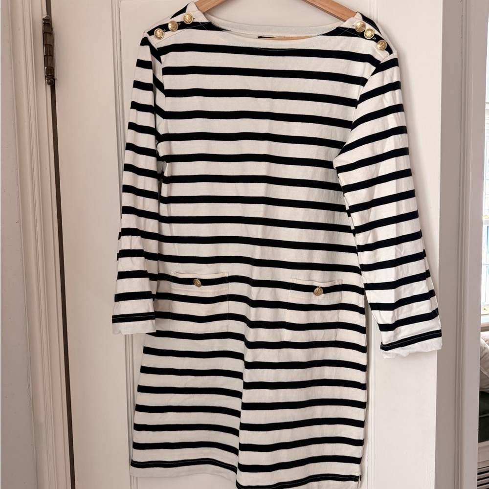 Jcrew Striped Black and White boatneck Dress